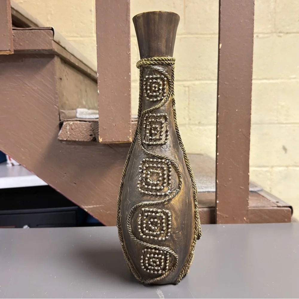 Carved Wooden Decorative Vase